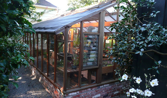 Greenhouse with brick base